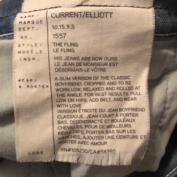 Current/Elliott The Fling slim boyfriend jeans in plaid check weave - Picture 9 of 11